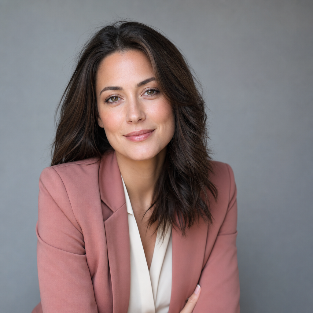 Building a polished professional image with best colors to wear for headshots.